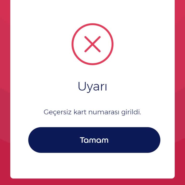 Ticket Restaurant Myedenred Geçersiz Kart Numarası Uyarısı