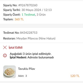 Trendyol Yemek Trendyol GO Teslim Edilmeyen Siparişimin Parasını İade Etmiyor