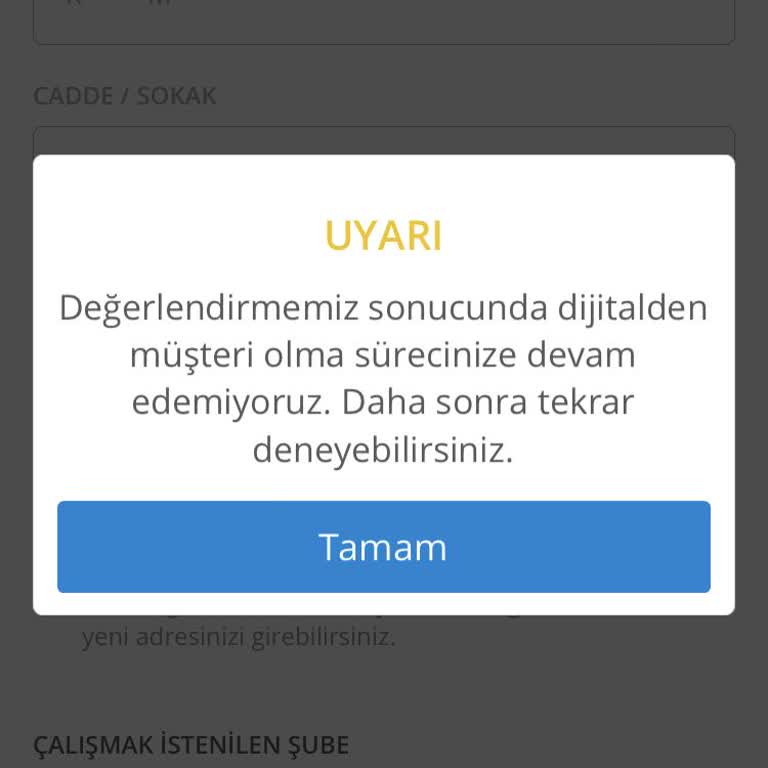 Denizbank'a Müşteri Olamıyorum