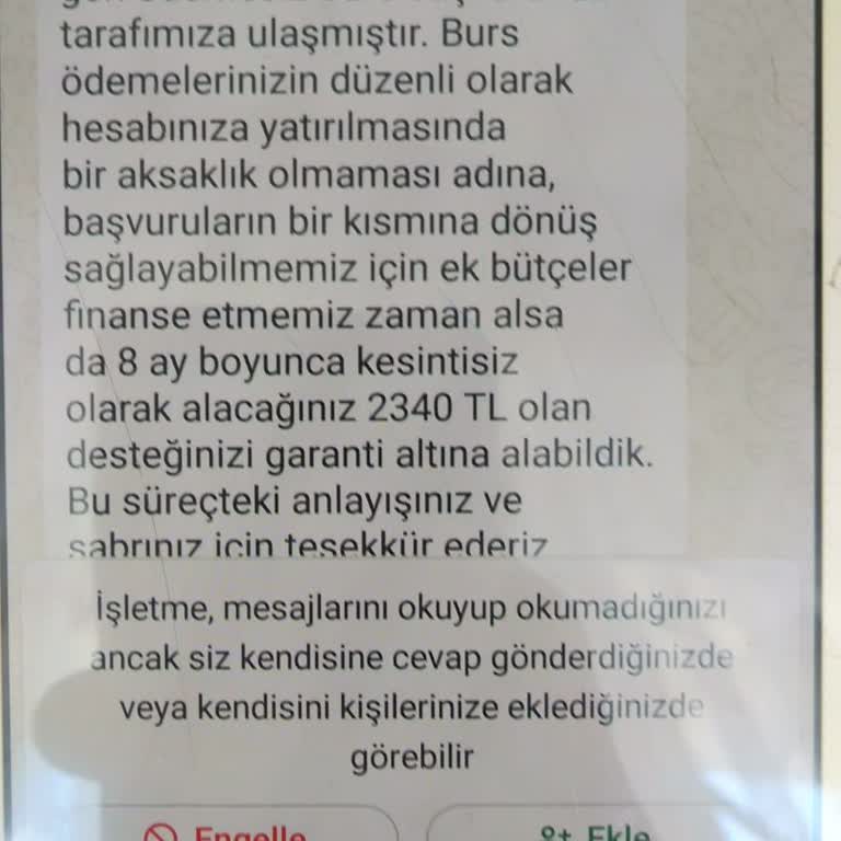 Fırsat Eşitliği Vakfı (Burs Başvurusu) Kişisel Bilgilerimin İzinsiz Kullanımı Ve Sahte Mesajlar