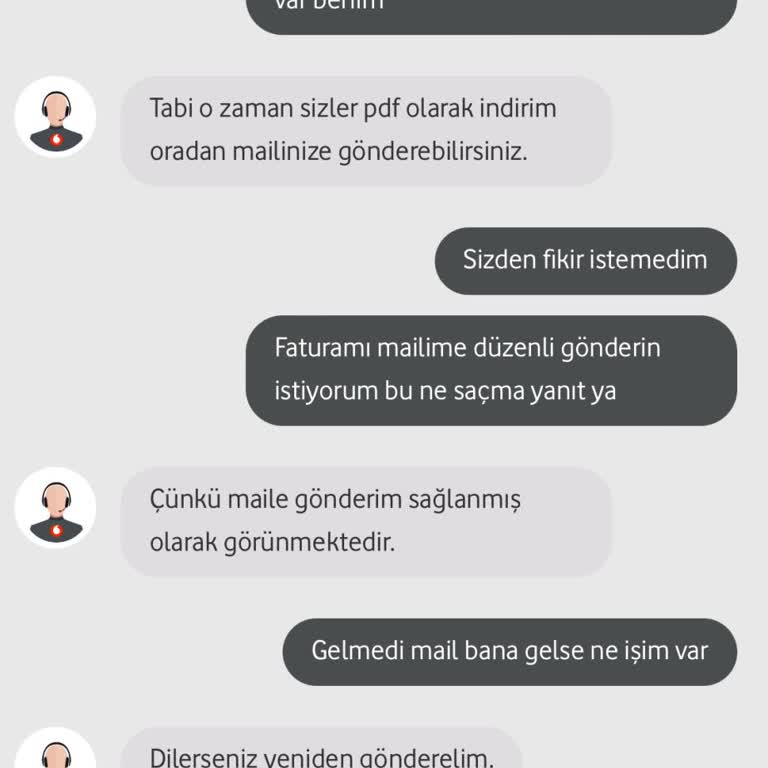 Vodafone E-Fatura'mı Mail Adresime Göndermiyor