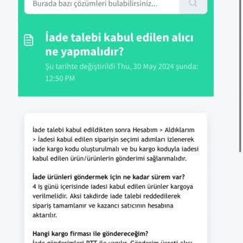 Dolap İade Kargo Ücreti Sorunu