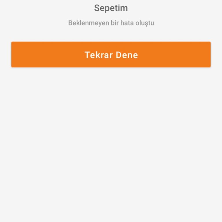 Trendyol Sepetim Hata Veriyor.