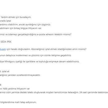 Mindguru Abonelik İptali Mağduriyeti