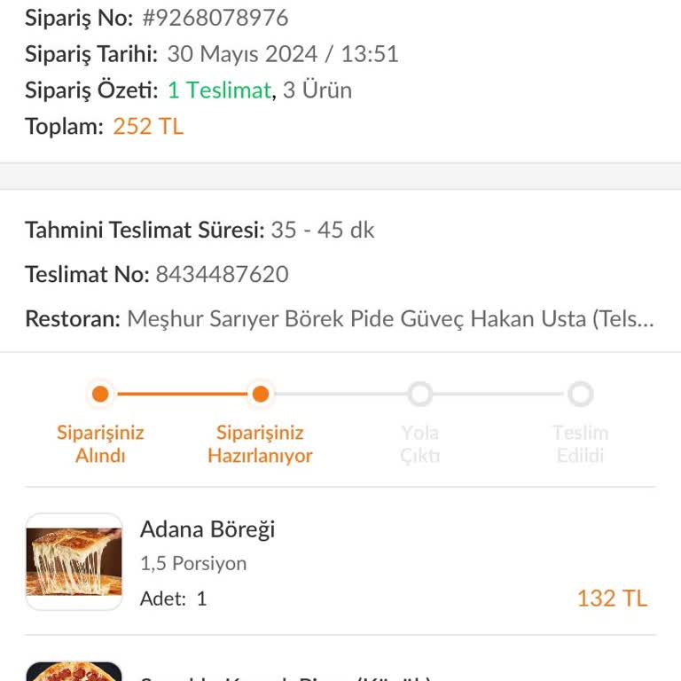 Trendyol Param Çekildi Yemeğim Gelmedi