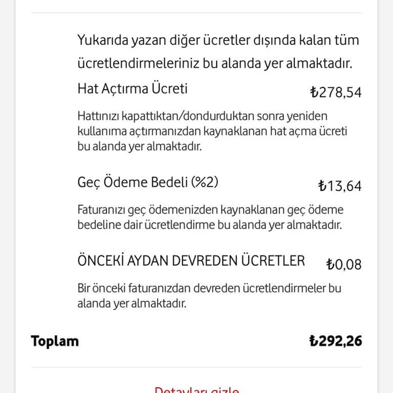 Vodafone Hat Açma Kapama Ücreti