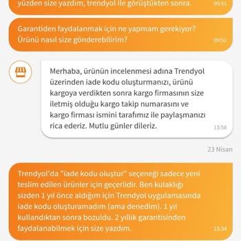 Trendyol'dan Aldığım Ürünün Garantisinden Faydalanamıyorum.