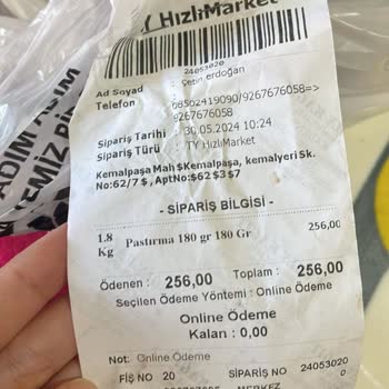 Köfteci Yusuf'tan Aldığım Ürün Çeyreği Kadar Geldi Muhatap Yok