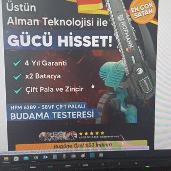 Gök Grup Depolama Sahte Ürün Gönderdiniz, Reklamınızdaki Hofmann Plus Testereyi Gönderin