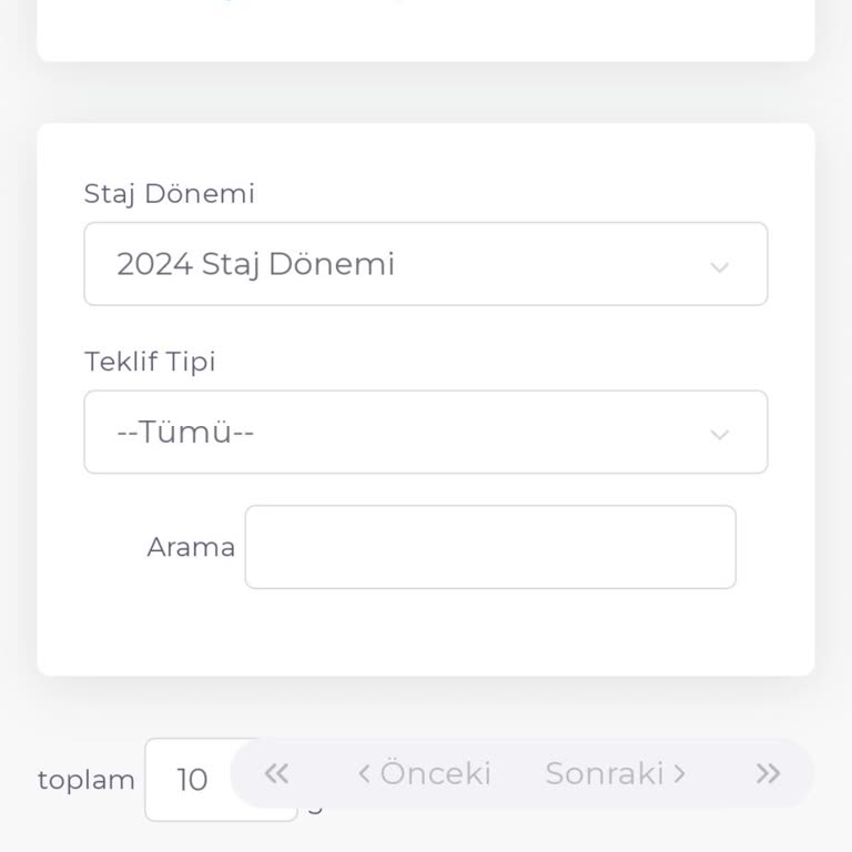 Kariyer Kapısı Ulusal Staj Programı Teklif Gelmedi