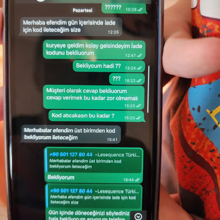 LESEQUENCE İade İçin Kod Yollanmıyor