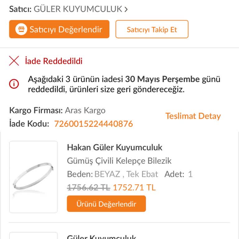 Trendyol'un İade Almaması