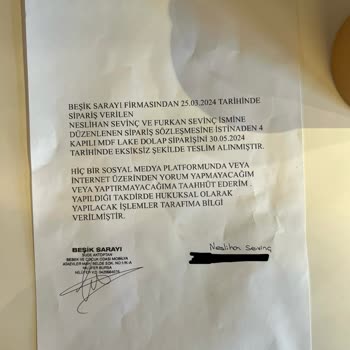 Beşik Sarayı Bursa Ürünümün Tamamını Teslim Etmedi