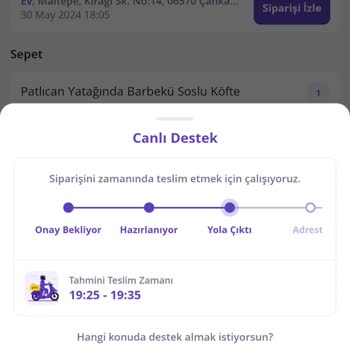 Getir Yemek Pişmanlığı