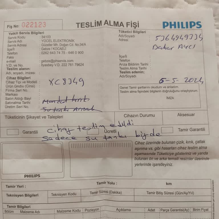 PHILIPS Ev Aletleri Philips Dikey Süpürge Su Haznesi Arızalı