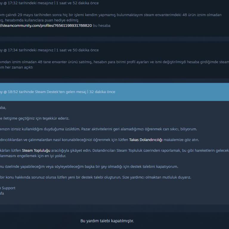 Steam Çalınan Hesaptan İade Edilen Oyunu Vermiyor