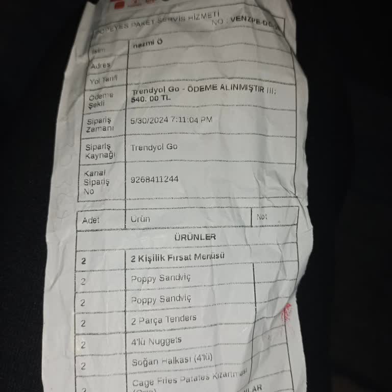 Popeyes 2 Kişilik Menünün Eksik Oluşu