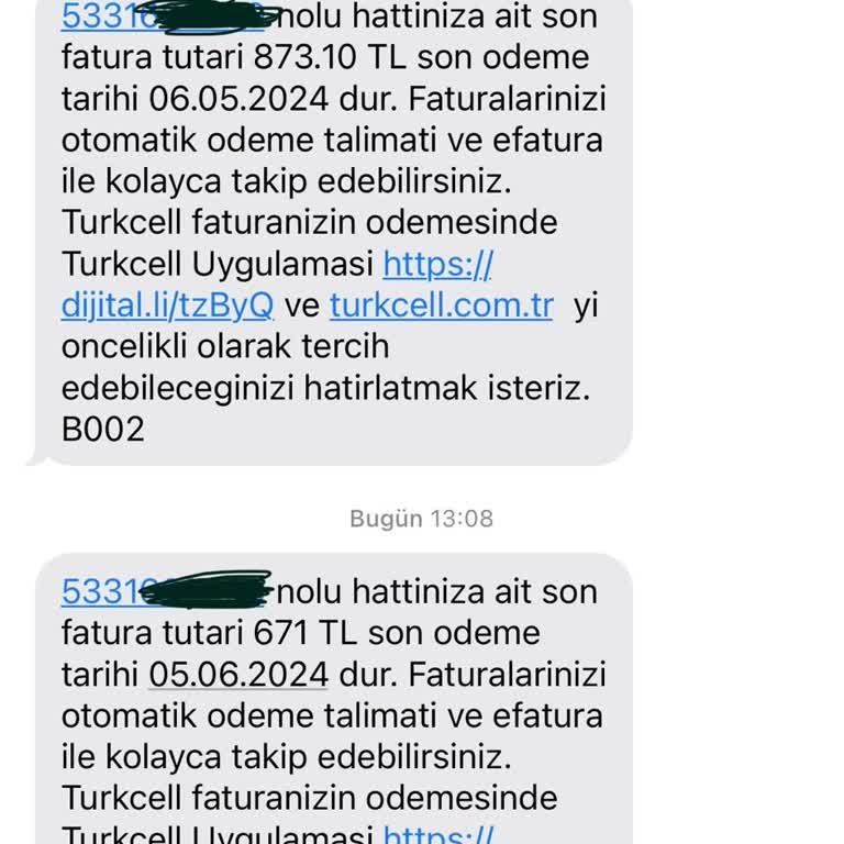 Turkcell Yanlış Borç Bilgisi