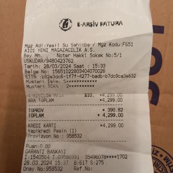 A101 Masa İptal Edilmesine Rağmen Mağazanın Kartıma İade Yapmaması