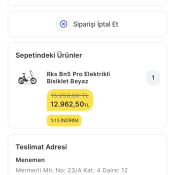 Migros'tan Teslim Edilemeyen Elektrikli Bisiklet