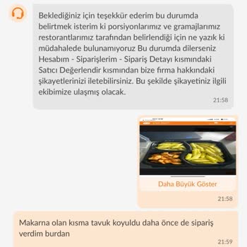 Trendyol GO Eksik Gelen Yemeği İade Edememe