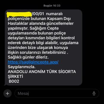 Anadolu Sigorta Ücreti Yüksek Hastalıkları Provizyonda Red Veriyor