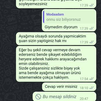 Modaadam Ayakkabı Kullanılmış Diyerek İademi Kabul Etmiyorlar Öyle Bir Şey Yok