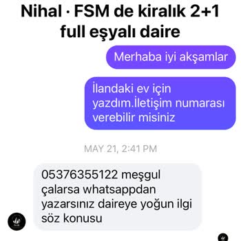 Sahibinden Bursa FSM'de Kiralık Daire İlanında Yaşanan Sorun