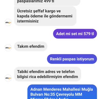 Otogo.net Instagram Adresinden Aldığım Paspas İade Kabul Edilmedi