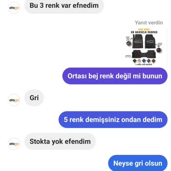 Otogo.net Instagram Adresinden Aldığım Paspas İade Kabul Edilmedi