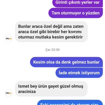 Otogo.net Instagram Adresinden Aldığım Paspas İade Kabul Edilmedi