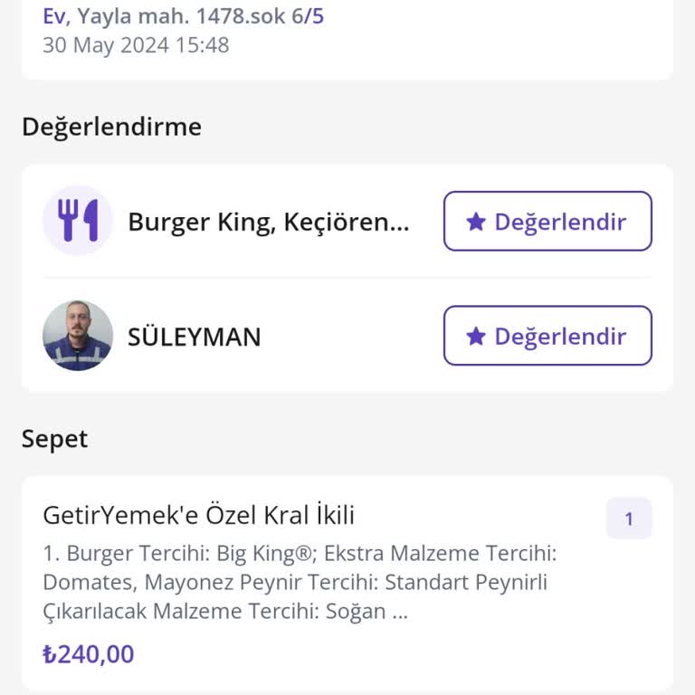 Getir 2 Saati Geçkin Sürede Siparişimi Getirdi İade Yapmıyor