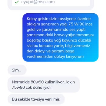 Brava Endüstri Şanzıman Yağı Ve Satış Sonrası Müşteri Temsilcisinin Tutumu