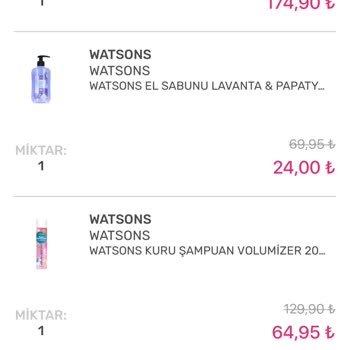 Watsons Satın Alınan Ürünü Eksik Yollama Ve Temin Etmeme