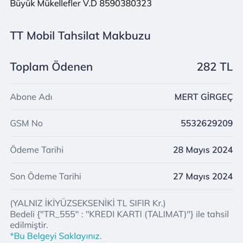 Türk Telekom Aynı Faturanın 2 Kez Tahsili. Geri İade İstiyorum.