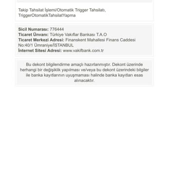 VakıfBank Trigger Otomatik Kesintisi