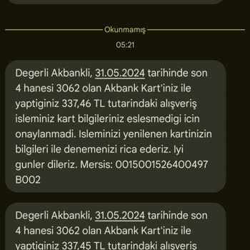 Akbank İzinsiz Para Çekimi