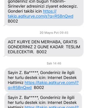 AGT Kurye Teslimat Ve İletişim Sorunu