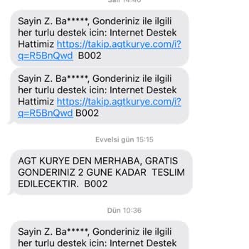 AGT Kurye Teslimat Ve İletişim Sorunu