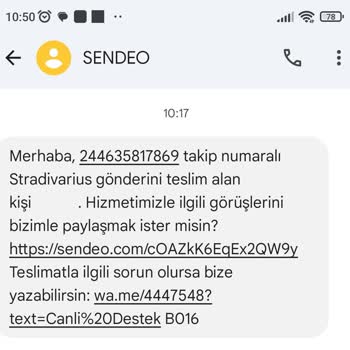 Sendeo Pişmanlıktır. Kargom Başka Bir Yabancıya Teslim Edilmiş.
