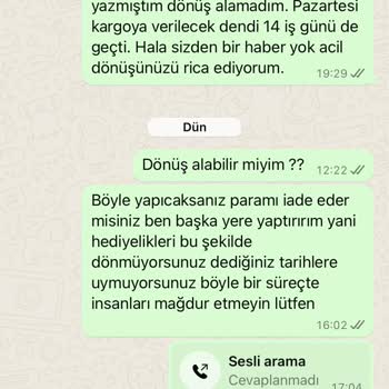 Mistbeige Siparişim Kargoya Verilmedi. Mesajlara Cevap Vermiyor.