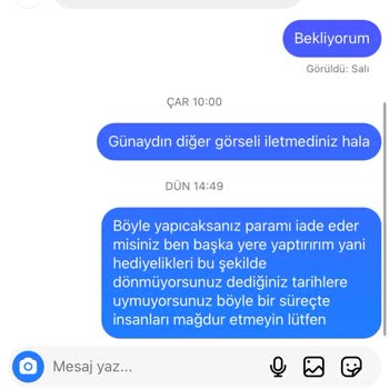 Mistbeige Siparişim Kargoya Verilmedi. Mesajlara Cevap Vermiyor.