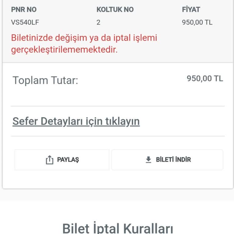 Obilet Biletimi İptal Edemiyorum