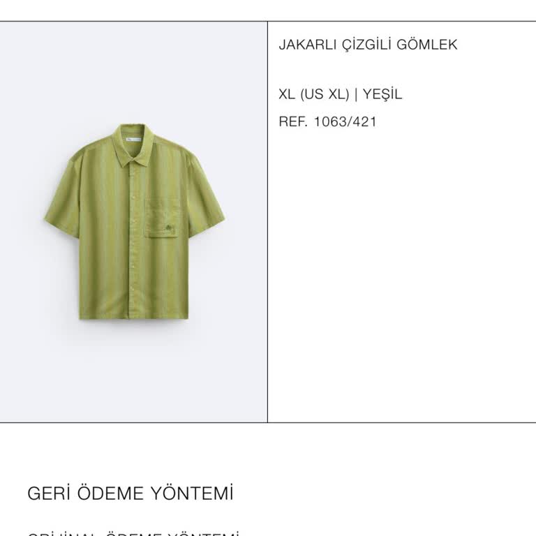 Zara'nın Ücret İadesi