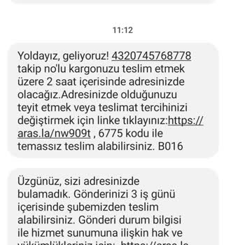 Aras Kargo Şikayetim Var Evde Olduğum Halde Evde Yoksun Diyor