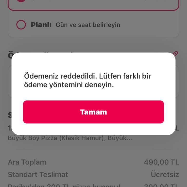 Yemek Sepeti Kodu Kabul Etmiyor