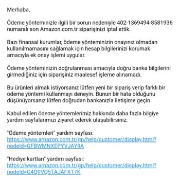 Kullanılmadan Geri Alınan Amazon Promosyonu+amazon'la İletişimsizlik