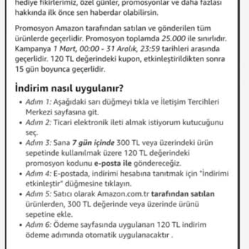 Kullanılmadan Geri Alınan Amazon Promosyonu+amazon'la İletişimsizlik