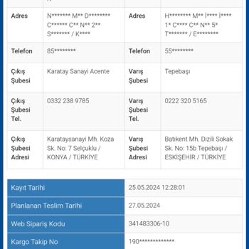 Sürat Kargo Tepebaşı Şubesinin Sorumsuzluğu