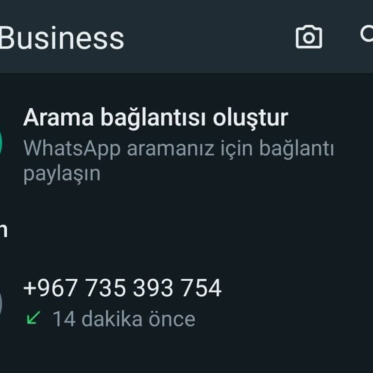WhatsApp Business WhatsApp +967 Numaralı Yemenden Arama Yapıldı.